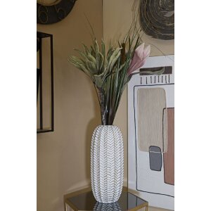 Mauro Ferretti florero hoja Ø 18,5x46 cm oro blanco
