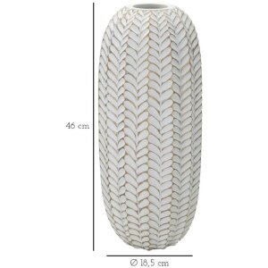 Mauro Ferretti florero hoja Ø 18,5x46 cm oro blanco