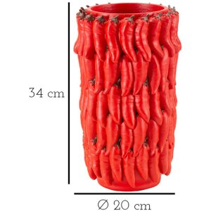Mauro Ferretti Jarrón Chilli Ø 20x34 cm rojo