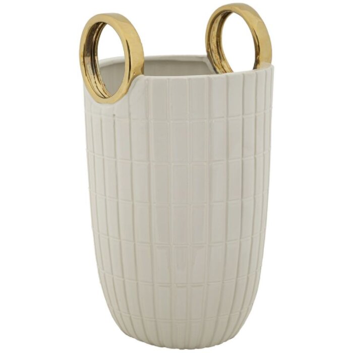 Mauro Ferretti Jarrón Shopping Ø 18x25 cm oro blanco