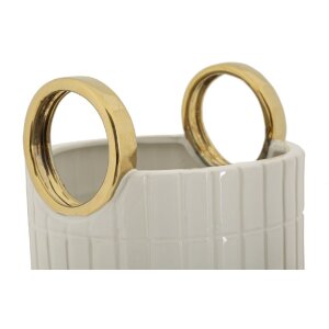 Mauro Ferretti Jarrón Shopping Ø 18x25 cm oro blanco