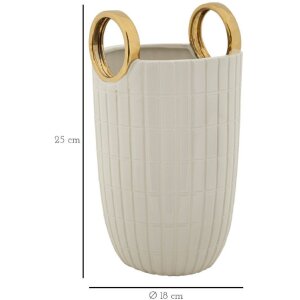 Mauro Ferretti Jarrón Shopping Ø 18x25 cm oro blanco
