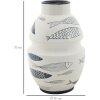 Mauro Ferretti jarrón pez Ø 21x31 cm blanco azul
