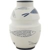 Mauro Ferretti jarrón pez Ø 15x24 cm blanco azul