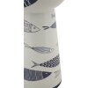 Mauro Ferretti jarrón pez alto Ø 14x38,5 cm blanco azul
