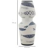 Mauro Ferretti jarrón pez doble Ø 14x34 cm blanco azul
