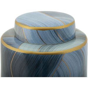 Mauro Ferretti Jarrón Elegant Ø 15x34 cm oro azul con tapa