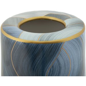 Mauro Ferretti Jarrón Elegant Ø 15x34 cm oro azul con tapa