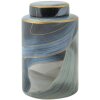 Mauro Ferretti Jarrón Elegant Ø 15x24 cm oro azul con tapa