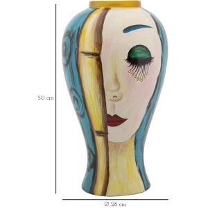 Mauro Ferretti florero art face Ø 28x50 cm multicolor
