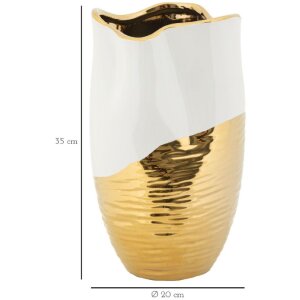 Mauro Ferretti Jarrón Lux Ø 20x35 cm oro blanco