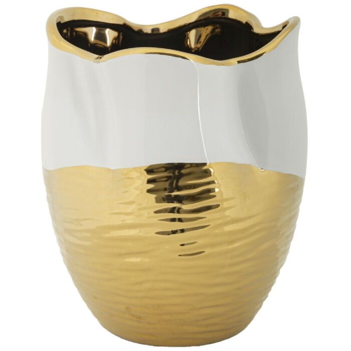 Mauro Ferretti Jarrón Lux Ø 20x25 cm oro blanco