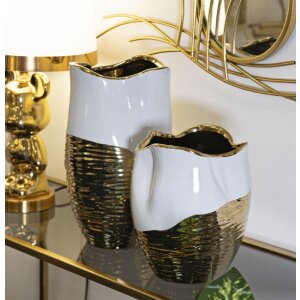 Mauro Ferretti Jarrón Lux Ø 20x25 cm oro blanco