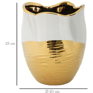 Mauro Ferretti Jarrón Lux Ø 20x25 cm oro blanco