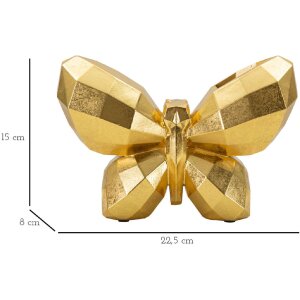 Mauro Ferretti jarrón mariposa 22,5x8x15 cm oro