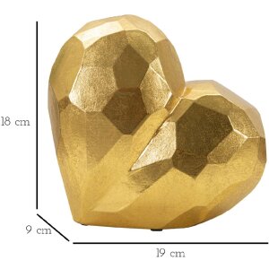 Mauro Ferretti jarrón corazón 19x9x18 cm oro