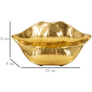 Mauro Ferretti jarrón boca labio 23x8x12 cm oro