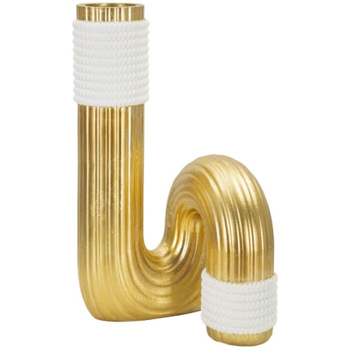 Mauro Ferretti Jarrón Bann Grande 14,5x13x25 cm oro blanco