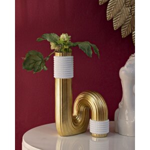 Mauro Ferretti Jarrón Bann Grande 14,5x13x25 cm oro blanco