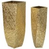 Mauro Ferretti juego de jarrones Squer 2pcs 34x34x90 cm 25x25x78 cm oro
