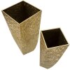 Mauro Ferretti juego de jarrones Squer 2pcs 34x34x90 cm 25x25x78 cm oro