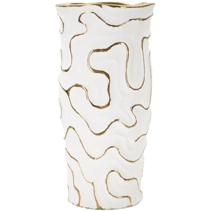 Mauro Ferretti Adore jarrón Ø16x32,5 cm oro blanco