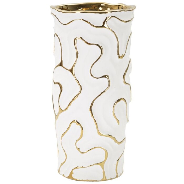 Mauro Ferretti jarrón Adore Ø 12,5x25 cm oro blanco