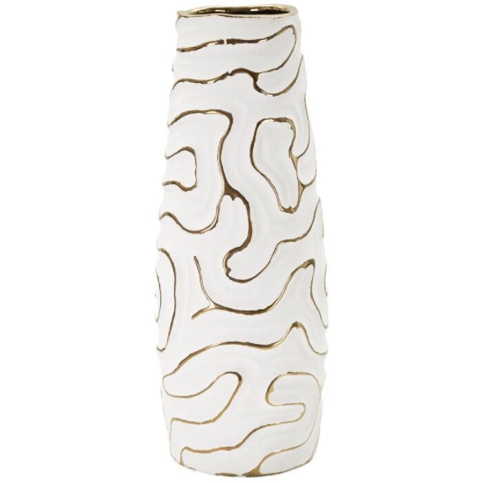 Mauro Ferretti Lia jarrón Ø14,5x39,5 cm oro blanco