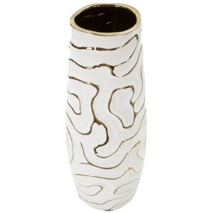 Mauro Ferretti Lia jarrón Ø14,5x39,5 cm oro blanco