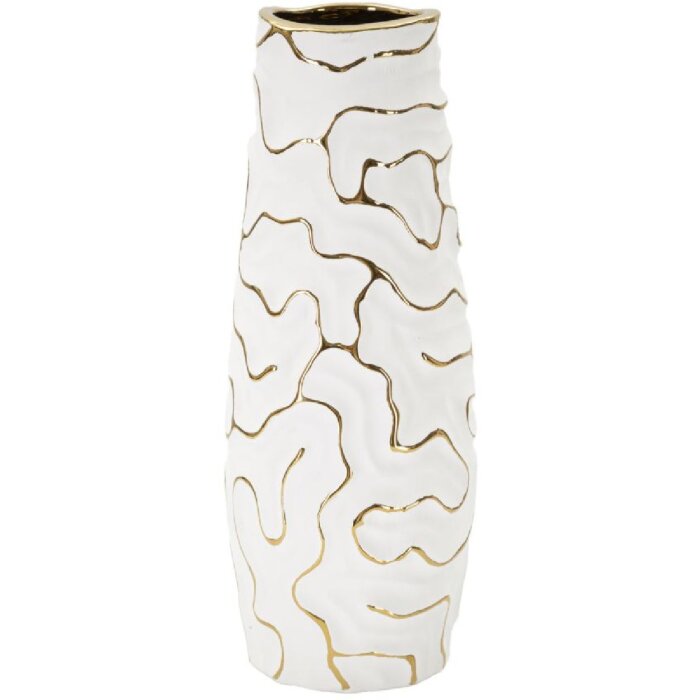 Mauro Ferretti Lia jarrón Ø 12x29,5 cm oro blanco