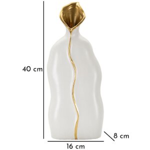 Mauro Ferretti Jarrón Uma 16x8x40 cm oro blanco