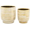 Mauro Ferretti juego de macetas Melodie 2 piezas Ø 23x24 cm & Ø 17,5x19 cm oro blanco