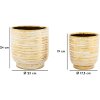 Mauro Ferretti juego de macetas Melodie 2 piezas Ø 23x24 cm & Ø 17,5x19 cm oro blanco