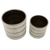 Mauro Ferretti maceta Ray 2 piezas Ø 22,5x24 cm & Ø 18x19 cm blanco plata
