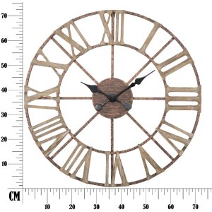 Reloj de pared Mauro Ferretti Plus Ø71,5x4 cm marrón