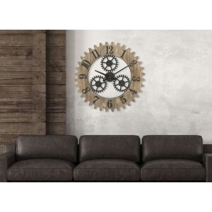 Mauro Ferretti reloj de pared Ingranaggio Plus Ø60x4 cm negro natural