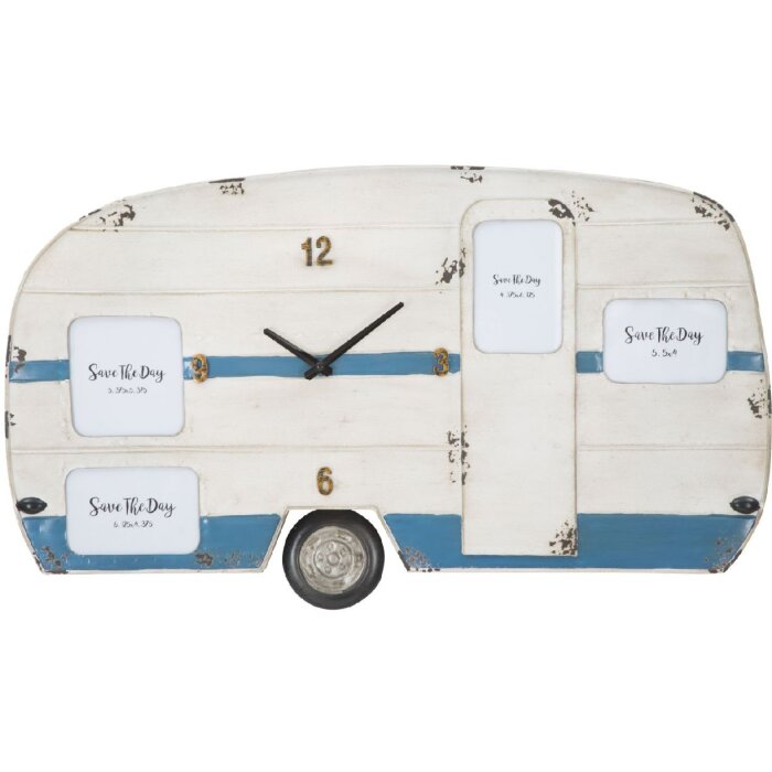 Mauro Ferretti reloj de pared Roulotte 79x3.5x46.5 cm blanco azul
