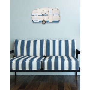 Mauro Ferretti reloj de pared Roulotte 79x3.5x46.5 cm blanco azul