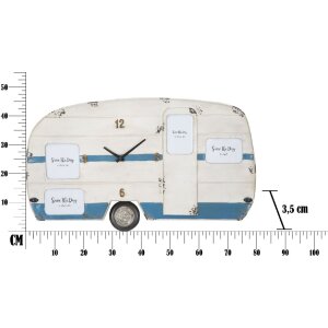 Mauro Ferretti reloj de pared Roulotte 79x3.5x46.5 cm blanco azul