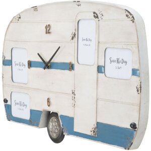 Mauro Ferretti reloj de pared Roulotte 79x3.5x46.5 cm blanco azul