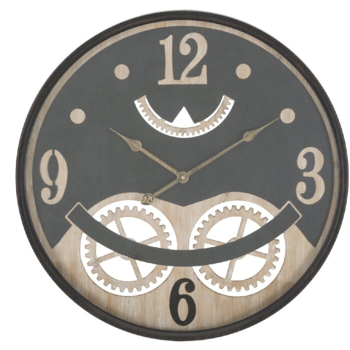 Reloj de pared Mauro Ferretti XXX Ø67x6,5 cm negro marrón