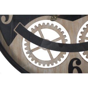 Reloj de pared Mauro Ferretti XXX Ø67x6,5 cm negro marrón