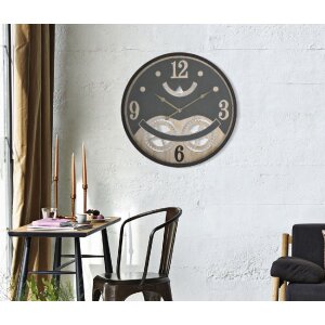 Reloj de pared Mauro Ferretti XXX Ø67x6,5 cm negro marrón