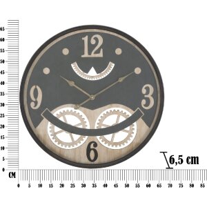 Reloj de pared Mauro Ferretti XXX Ø67x6,5 cm negro marrón