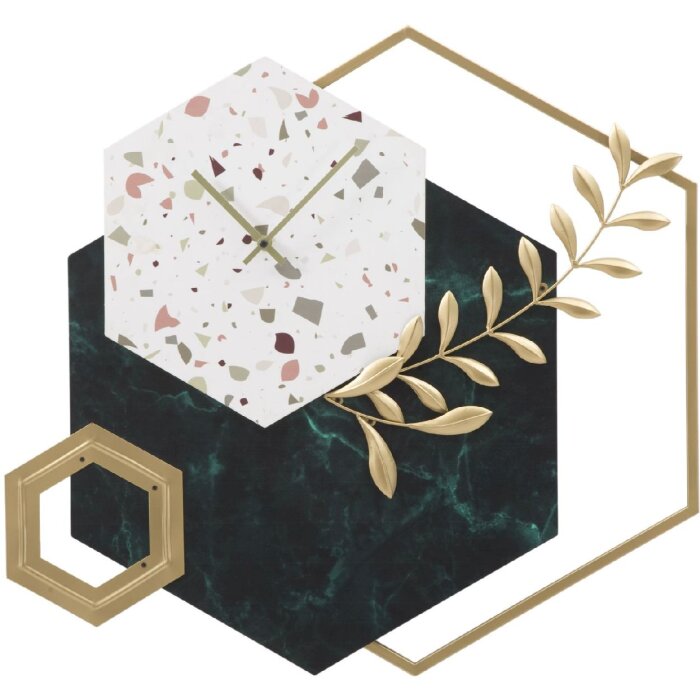 Reloj de pared Mauro Ferretti hexágono 62x4,5x62 cm multicolor