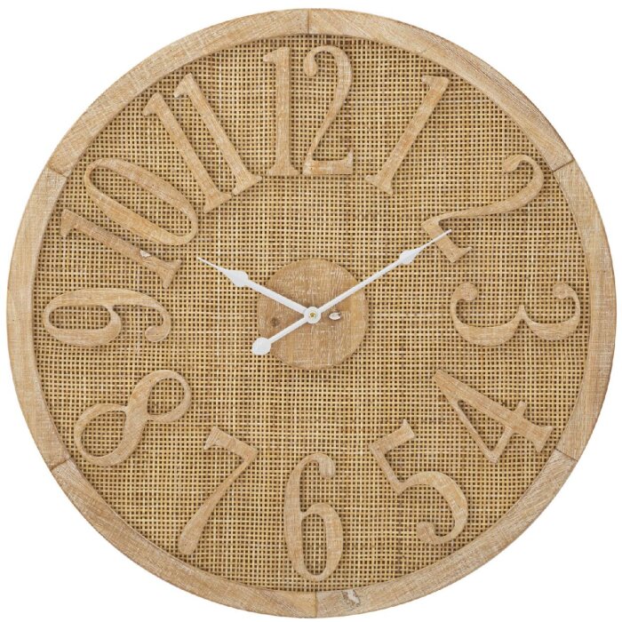 Mauro Ferretti reloj de pared Boho Ø 60x4,5 cm color natural blanco