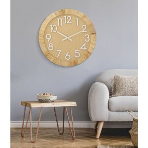 Mauro Ferretti reloj de pared Boho Plus Ø 60x4,5 cm color natural blanco