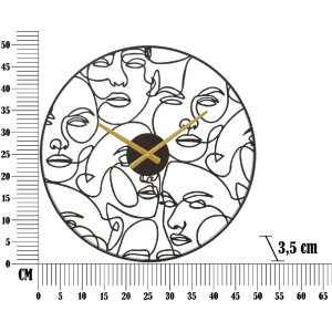 Reloj de pared Mauro Ferretti esferas Ø 50x3,5 cm negro