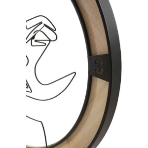 Mauro Ferretti reloj de pared pareja Ø 60x3 cm negro natural