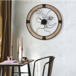 Mauro Ferretti reloj de pared pareja Ø 60x3 cm negro natural